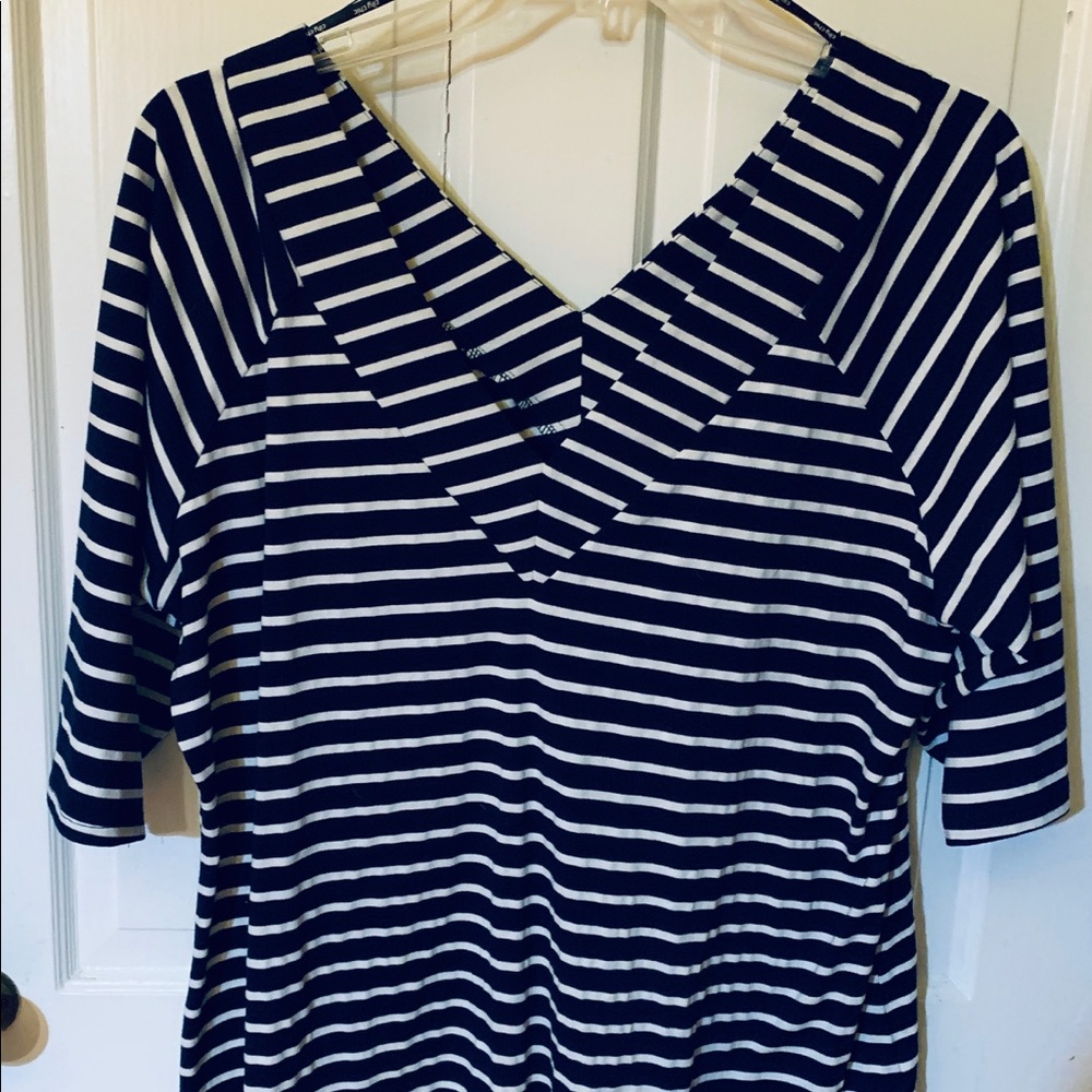 City Chic navy and white top